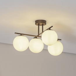 DomiluceAuroraplafondlampbruin50cm4-lampsglasE14