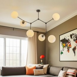 EMIBIGLIGHTINGPlafondlampSpacezwartopaal6-lamps