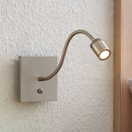 LindbyLEDwandlampLegera11cmnikkelkleurigflexibelearm