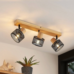 LindbyEvinoraplafondspotvanhout3-lamps