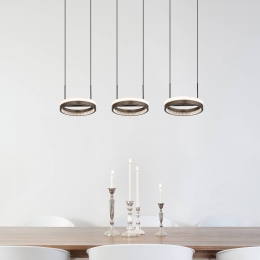 GloboDellaLEDhanglamplengte82cmdonkergrijsmetaal3-lamps