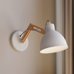 EulunaWandlampSkansenhoutenarmverstelbaarwit