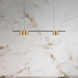 Eko-LightHanglampGenesisaluminiumzwartgoud5xGU10lengte100cm