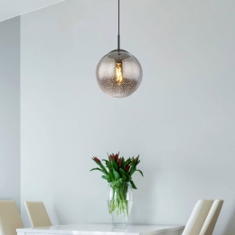 GloboHanglampSamos20cmrookgrijszwartglas