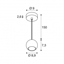 SLVhanglampLightEye90wit9cmmetaal