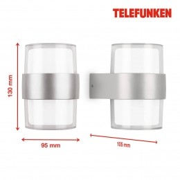 TelefunkenCluduLEDbuitenwandlampzilver
