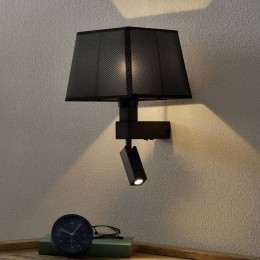 MantraIluminacinMitemetzwartetextielenkap-wandlampBahia