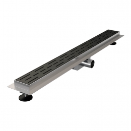 BrauerStanDrainDouchegootZwartFlens80x7cmInclusiefSifonEnHaarfilterBrauer