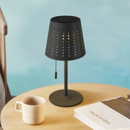 LindbyLEDtafellampopzonne-energieHilariozwartijzeroplaadbare