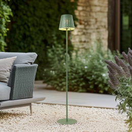 LindbyLEDvloerlampopzonne-energieHilariogroenijzeroplaadbare