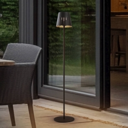 LindbyLEDvloerlampHilariozwartijzeroplaadbarebatterij