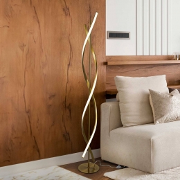 SchullerValenciaLEDvloerlampDidometaalsiliconegoud