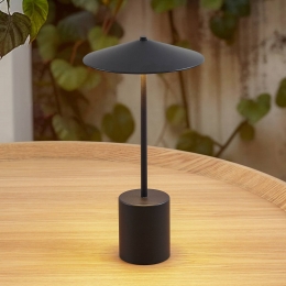 LindbyLEDoplaadbaretafellampAyvazwartaluminiumIP44