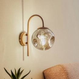 LindbywandlampValentinaE14rookgrijsglas286cm