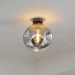 LindbyplafondlampValentinaE27rookgrijsglas25cm