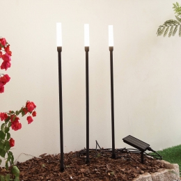 LindbyLEDlampopzonne-energieBaliansetvan3zwartaluminium3000K