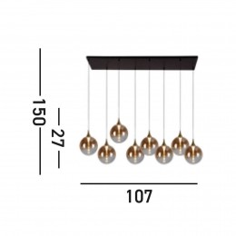 SearchlightLEDhanglampAlchemy8-lampszwartamberglas