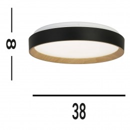 SearchlightSorrentoplafondlampzwarthoutendecor38cmAfstandsbediening
