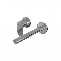 InbouwWastafelmengkraanBrauerChromeEditionColdstartRechteUitloopPlatteHendelLinksChroomPVDMetRozettenBrauer