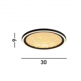 SearchlightLEDplafondlampLuna30cmzwartgoudkleurigmetaal