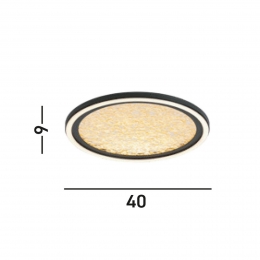 SearchlightLEDplafondlampLuna40cmzwartgoudkleurigmetaal