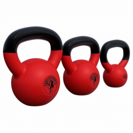 Kettlebellset-Gietijzer-Vinyl-Gewicht-Rood-28en12kg-GorillaSports