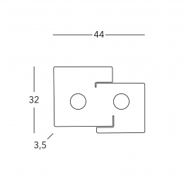 austroluxKolarzVierkanteplafondlampkoperlengte44cmmetaal