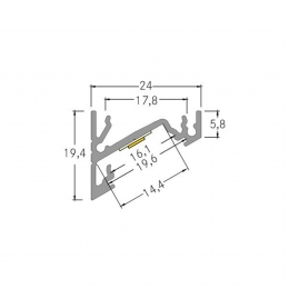 BRUMBERGOneLEDopbouwhoekprofielaluminium3meter