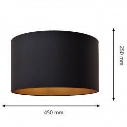 HELAMLampenkapAlba45cmE27zwartgoud