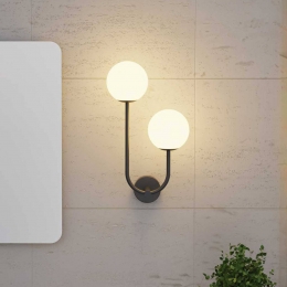 ForlightwandlampSferaDoublezwartglasbreedte23cm