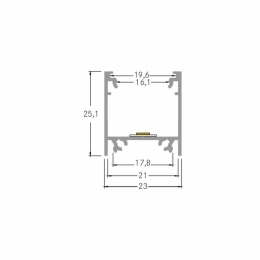 BRUMBERGmontageprofielhoogte25mmlengte1maluminium