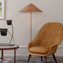 GUBI9602vloerlampmessingmetweide-kap