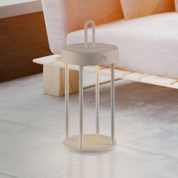 JUSTLIGHTGmbHJUSTLIGHTLEDtafellampAnselmgrijs-beige28cmijzer