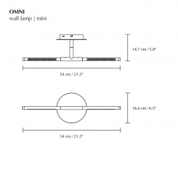 UMAGELEDwandlampOmnistaalkleurigbreedte54cm2-lamps