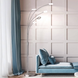 FISCHERHONSELLEDvloerlampDentnikkelchroom225cmmetaalCCT5-lamps