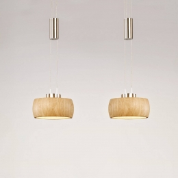 FISCHERHONSELLEDhanglampShine-Woodeikenhoutnikkel65cm2-lamps