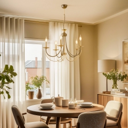 LuceaKroonluchterFerraantiekmessing5-lamps