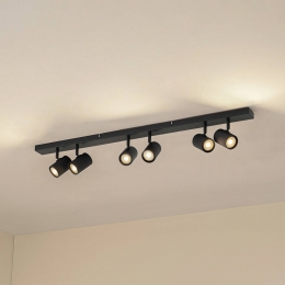 LindbyplafondspotsKardisdonkergrijs6-lampsmetaalGU10