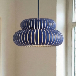 LucandehanglampSliceblauwmetaal48cm