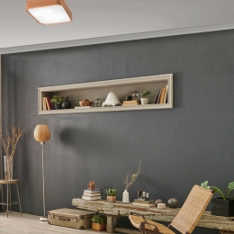 EnvostarGasparplafondlamphoekighout35x35cm