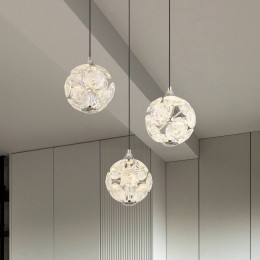 GloboVirinaLEDhanglamp42cmtransparantkristal3-lamps