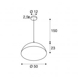SLVhanglampForchini50cmzwartgoudkleurigkunststof