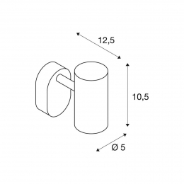 SLVLEDwandspotNoblo2700Kzwart13cmmetaal