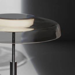 OluceLEDvloerlampDoranikkelrookgrijsmetaalPMMA