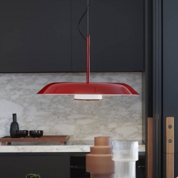 OluceLEDhanglampIride85cmroodmetaalglas