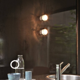 OluceLEDwandlampFresnelwitaluminiumglas2700K