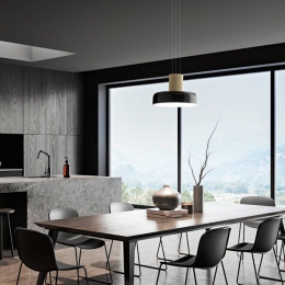 FabasLuceLEDhanglampLunarzwartgoudglasCCTdimbaar