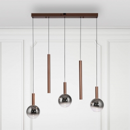 PaulNeuhausLEDhanglampBowllengte100cmbruingrijs