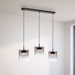 JUSTLIGHTGmbHJUSTLIGHTLEDhanglampEliorookglas3-lampszwart