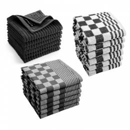 ByrklundKeukensetCleanZwart-18delig-TheedoekenKeukendoekenVaatdoeken